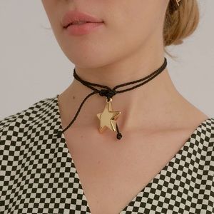 Lisa Says Gah Star Puffy Necklace Gold